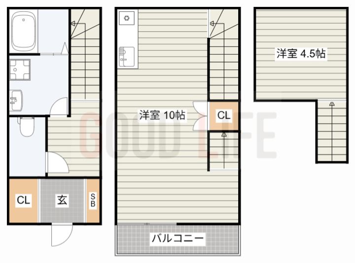 兵庫県加古川市野口町二屋(アパート)の賃貸物件の間取り