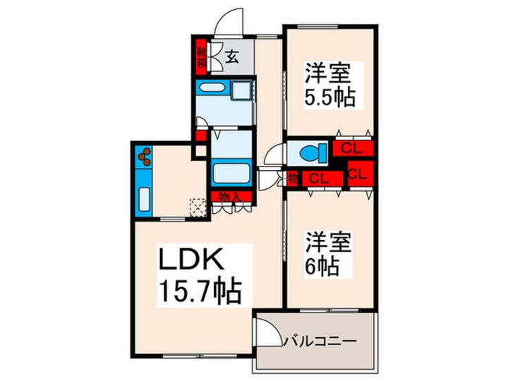 カスタリア荒川の間取り
