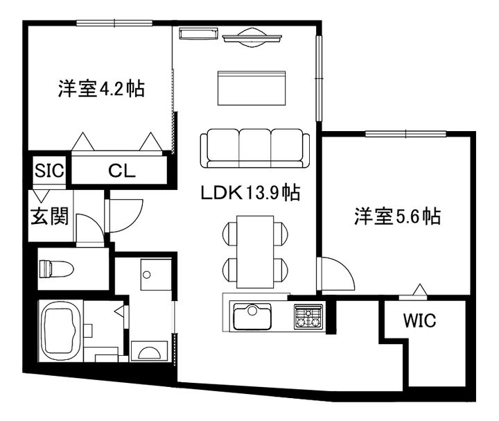 ブランシャールTsCOURT宮の沢(3月28日入居開始)の間取り