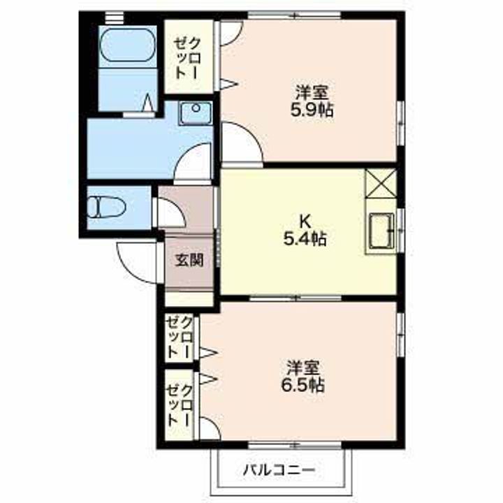 新潟県上越市東雲町2(アパート)の賃貸物件の間取り