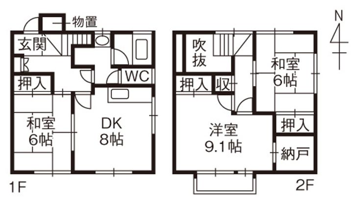 石川県白山市茶屋2(一戸建)の賃貸物件の間取り