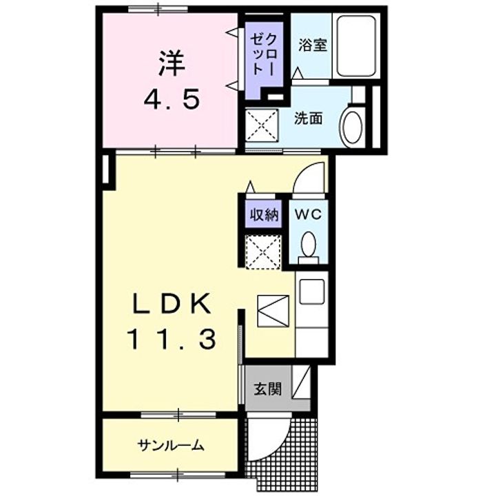 東京都八王子市大和田町1(アパート)の賃貸物件の間取り