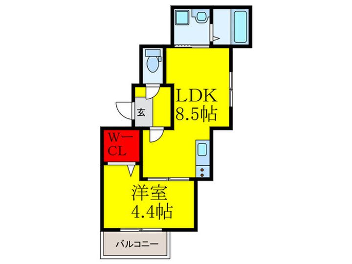 福岡県春日市天神山1(アパート)の賃貸物件の間取り