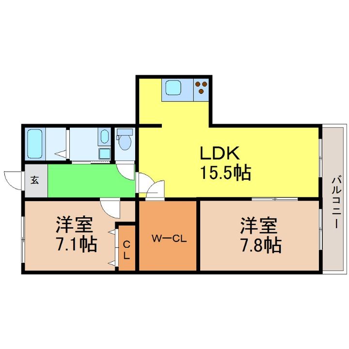 愛知県名古屋市中区栄2(マンション)の賃貸物件の間取り