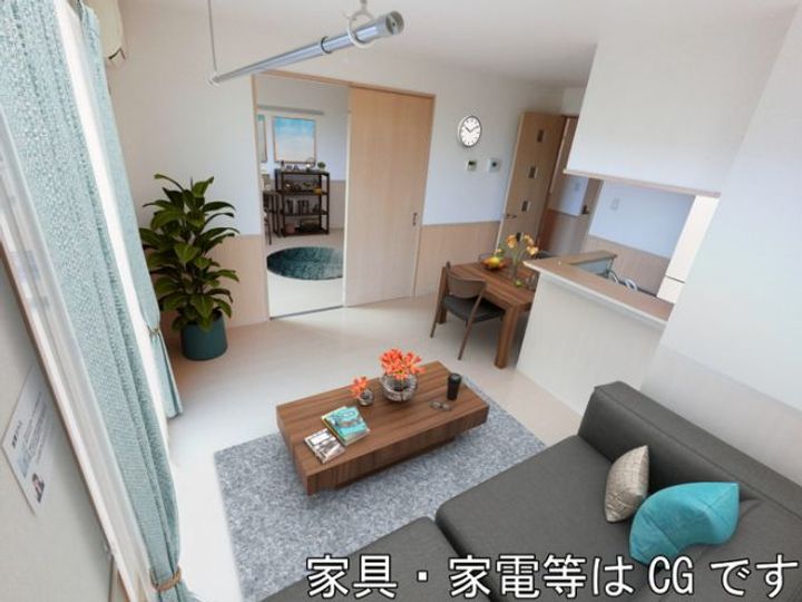 群馬県高崎市箕郷町東明屋(アパート)の賃貸物件の居間