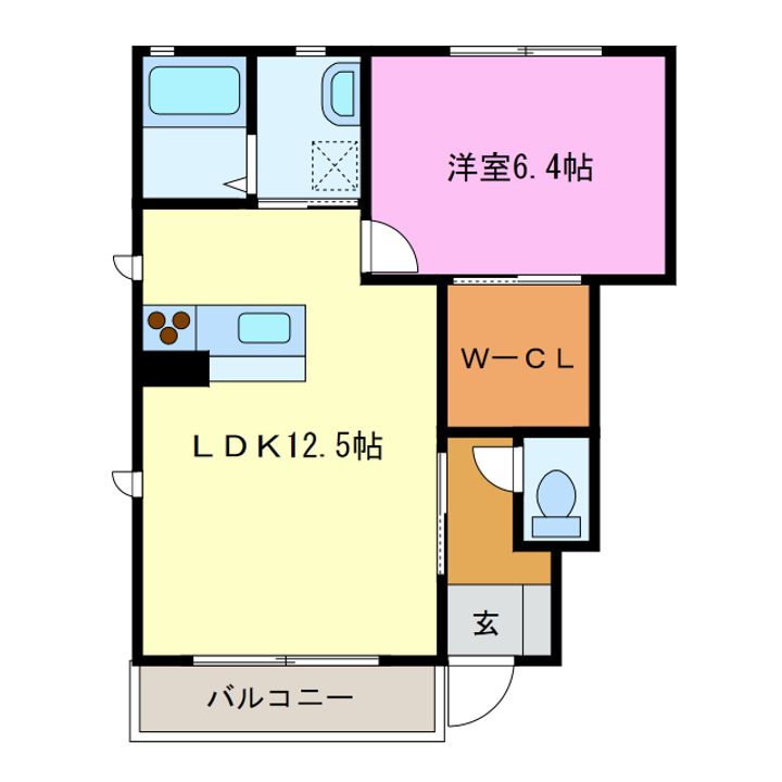 静岡県浜松市浜名区都田町(アパート)の賃貸物件の間取り
