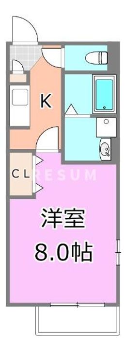 千葉県千葉市中央区末広4(アパート)の賃貸物件の間取り