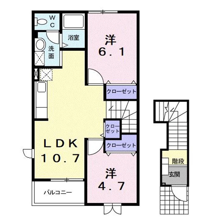 愛知県碧南市中後町4(アパート)の賃貸物件の間取り