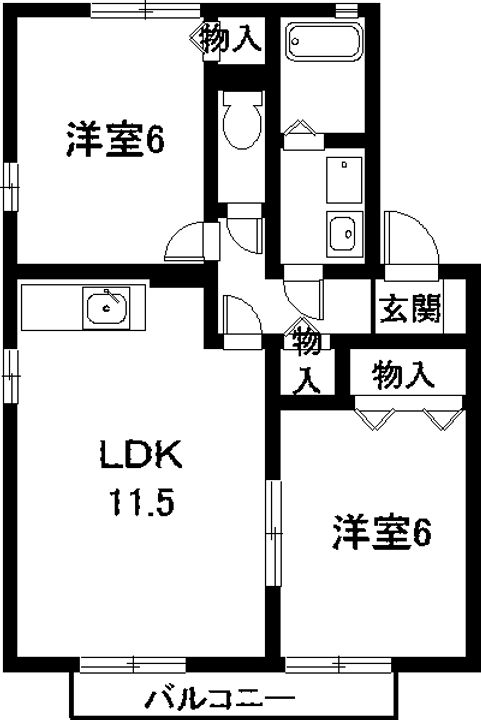 愛知県半田市白山町4(アパート)の賃貸物件の間取り