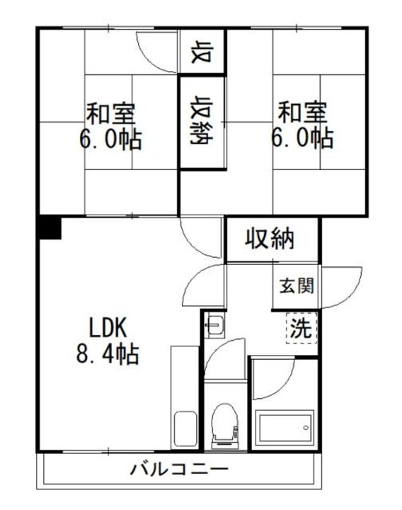 春採ハイツの間取り