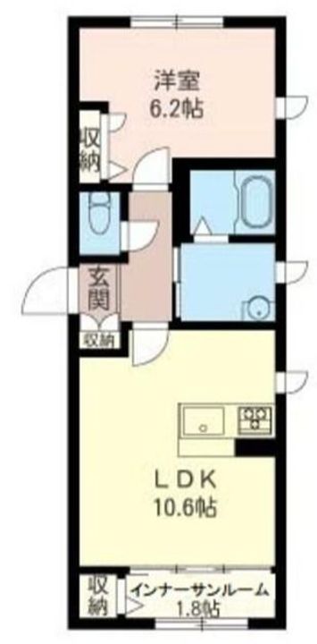 群馬県前橋市新前橋町(アパート)の賃貸物件の間取り