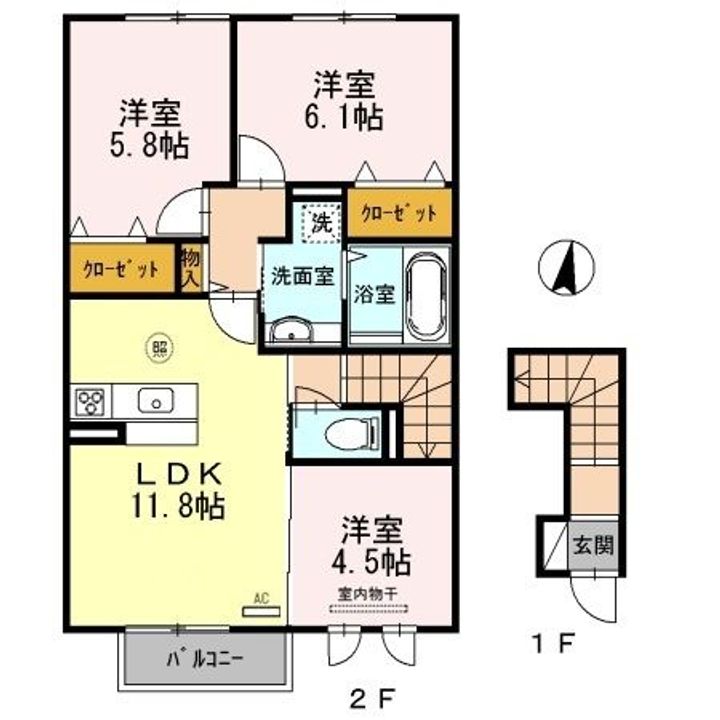 兵庫県西脇市和田町(アパート)の賃貸物件の間取り