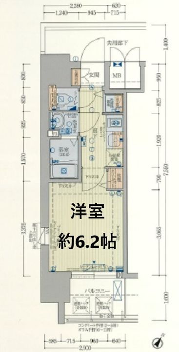 大阪府大阪市淀川区十三東1(マンション)の賃貸物件の間取り