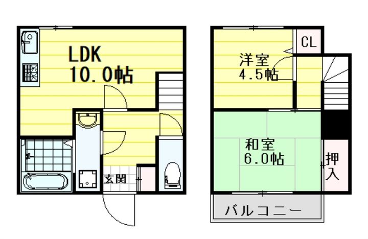 大阪府大阪市西成区梅南3(一戸建)の賃貸物件の間取り