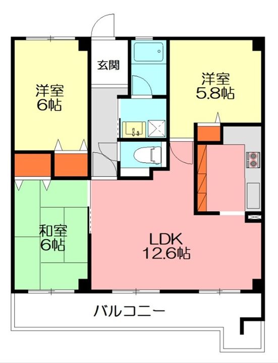 神奈川県藤沢市弥勒寺3(マンション)の賃貸物件の間取り
