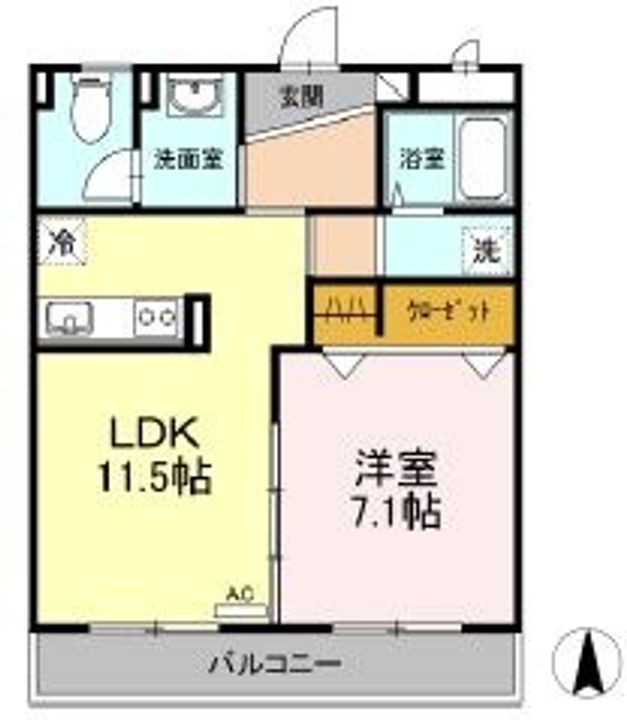 岡山県倉敷市羽島の賃貸マンションの間取り