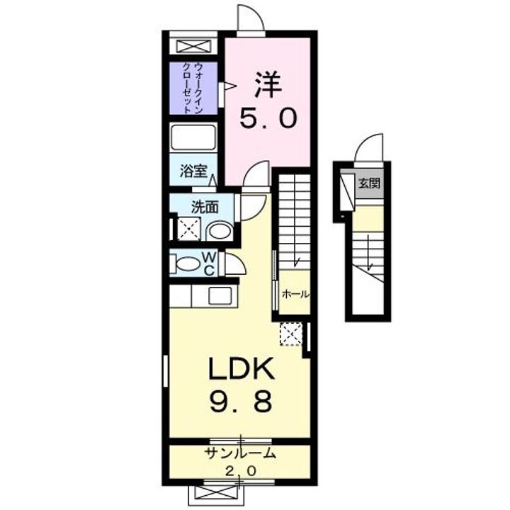 新潟県新潟市西区小新5(アパート)の賃貸物件の間取り