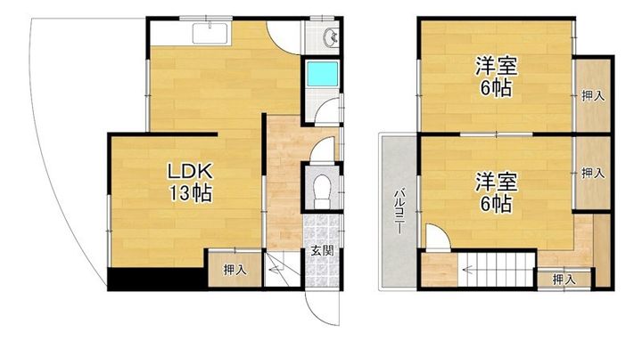 大阪府枚方市宇山町(一戸建)の賃貸物件の間取り