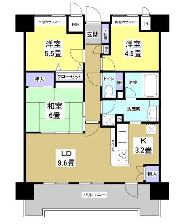 静岡県浜松市中央区鍛冶町(マンション)の賃貸物件の間取り