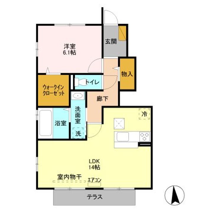 埼玉県所沢市東新井町(アパート)の賃貸物件の間取り