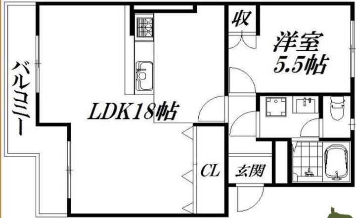 静岡県浜松市中央区神田町(マンション)の賃貸物件の間取り