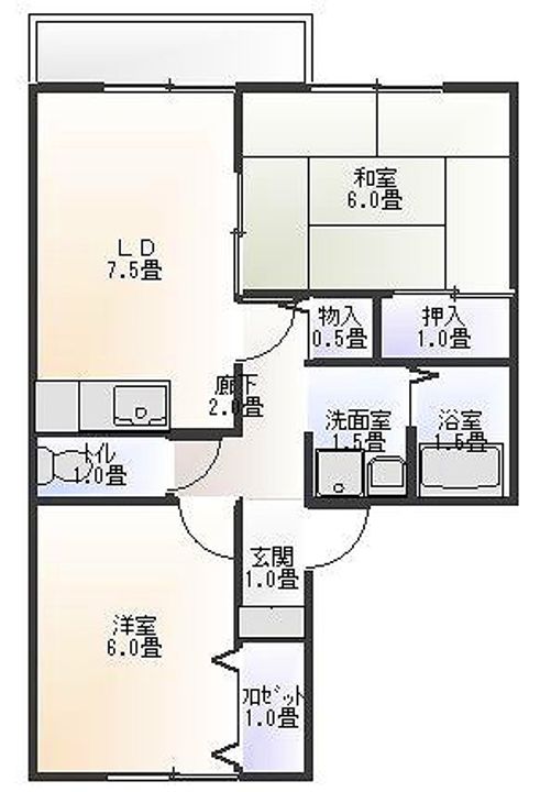 セジュールあきの間取り