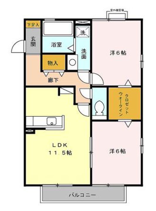 愛知県名古屋市天白区野並1(アパート)の賃貸物件の間取り
