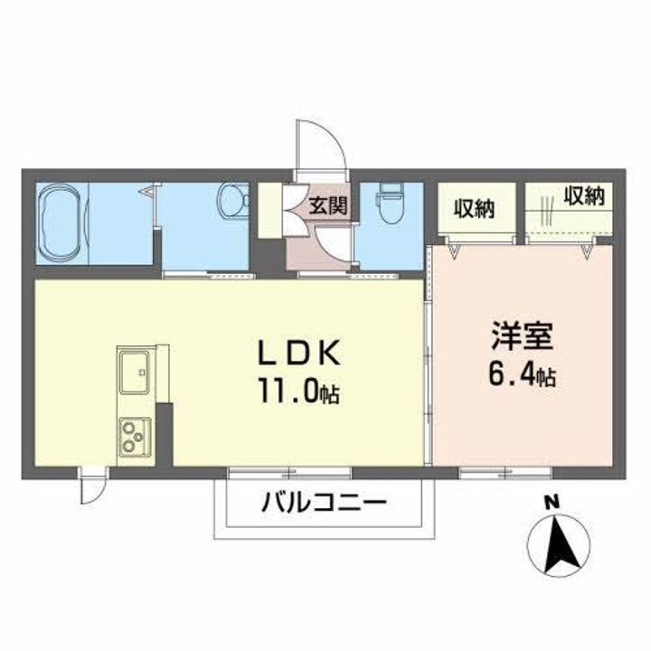 福島県郡山市御前南4(アパート)の賃貸物件の間取り