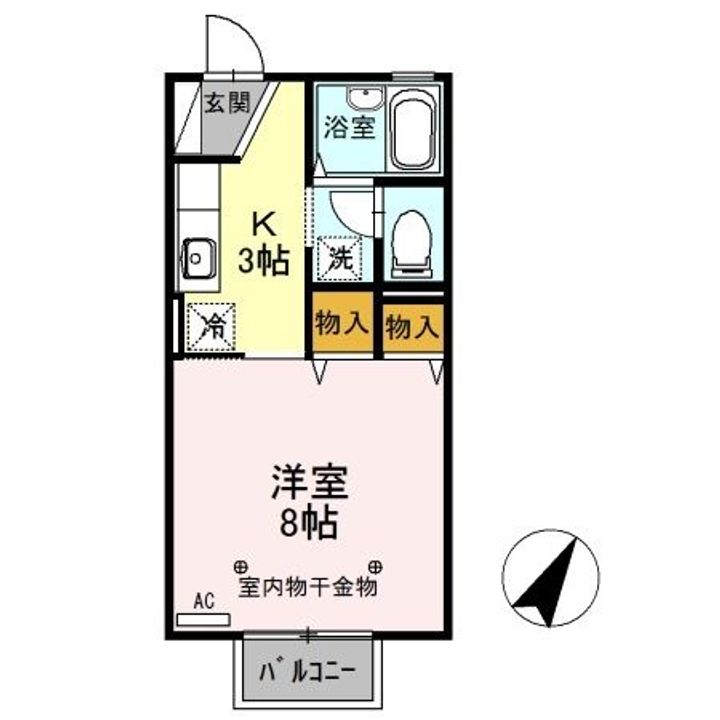 群馬県桐生市広沢町2(アパート)の賃貸物件の間取り