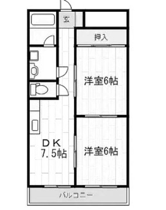 徳島県板野郡藍住町勝瑞字東勝地(マンション)の賃貸物件の間取り