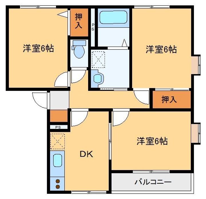 グランドール連取 Cの間取り