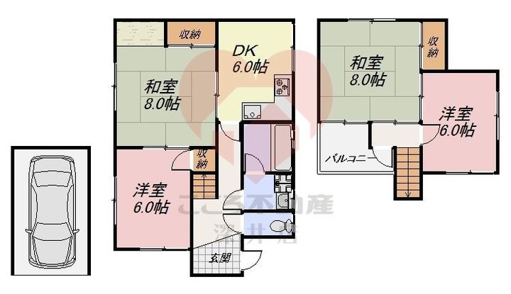 大阪府柏原市大字高井田(一戸建)の賃貸物件の間取り