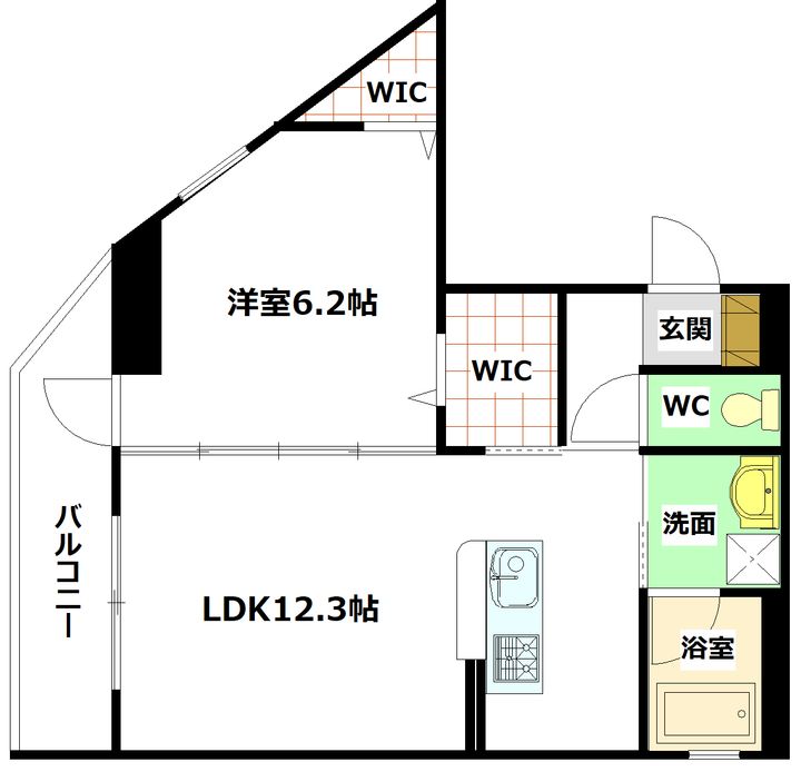 広島県安芸郡府中町青崎中(マンション)の賃貸物件の間取り