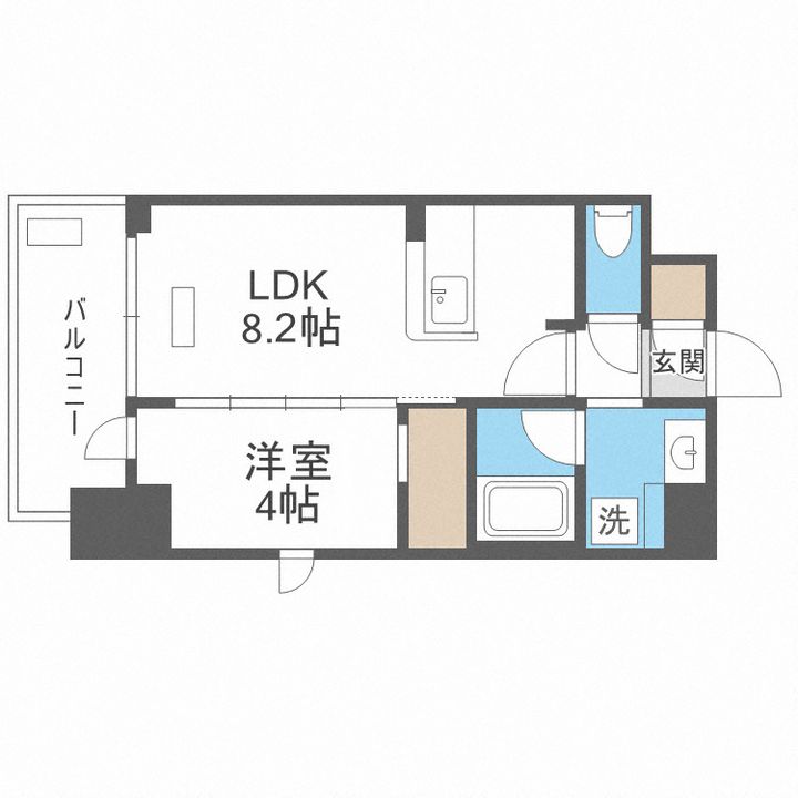 エステムコート谷町九丁目の間取り