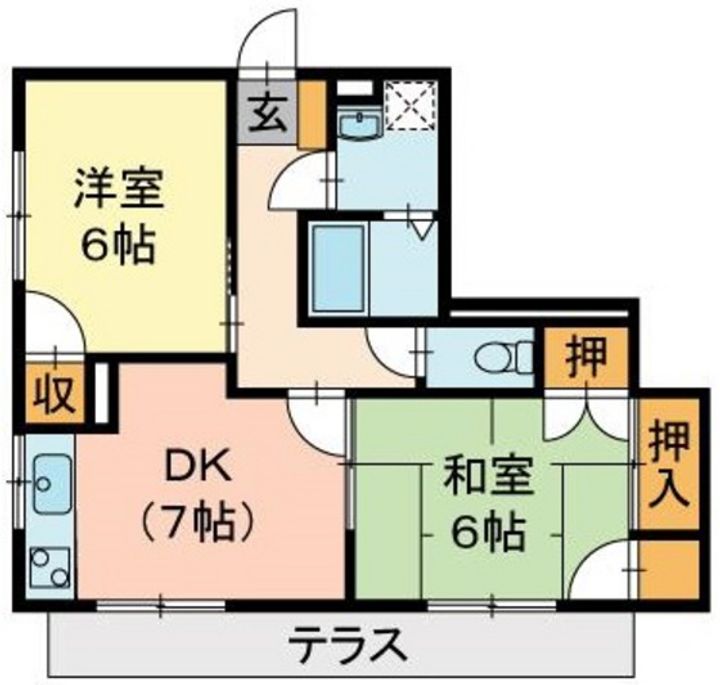 岡山県岡山市北区伊島町1(アパート)の賃貸物件の間取り