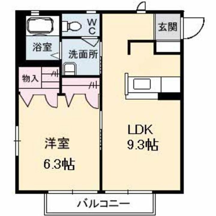 広島県福山市港町1(アパート)の賃貸物件の間取り