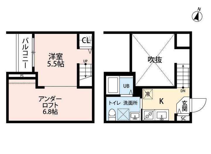 熊本県熊本市中央区琴平1(アパート)の賃貸物件の間取り