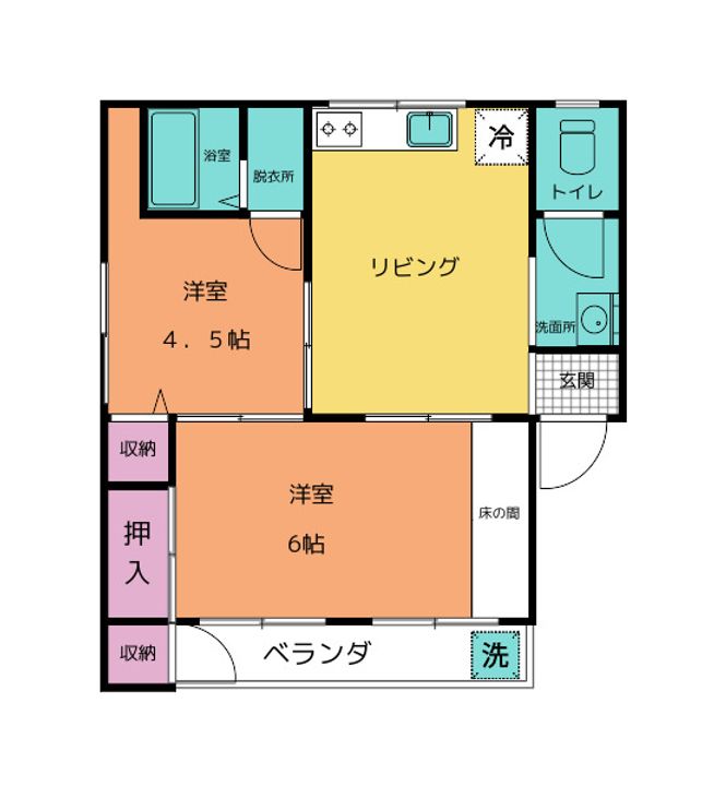 小野アパートの間取り