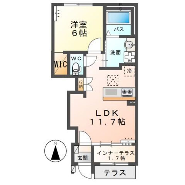 栃木県栃木市平柳町3(アパート)の賃貸物件の間取り