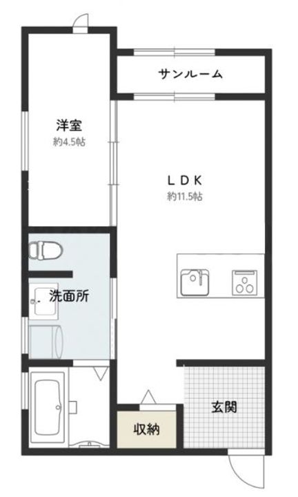 和歌山県和歌山市古屋(アパート)の賃貸物件の間取り