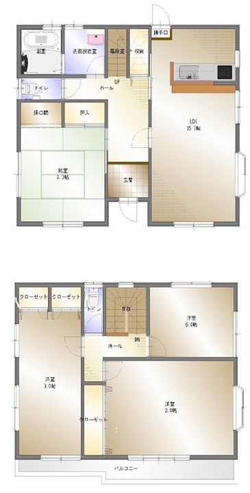愛媛県新居浜市横水町(一戸建)の賃貸物件の間取り