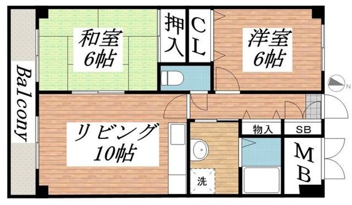 兵庫県明石市魚住町清水(マンション)の賃貸物件の間取り