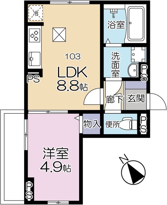 東京都世田谷区若林3(アパート)の賃貸物件の間取り