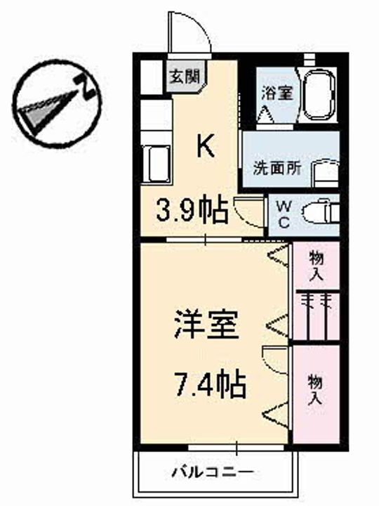 広島県福山市川口町4(アパート)の賃貸物件の間取り