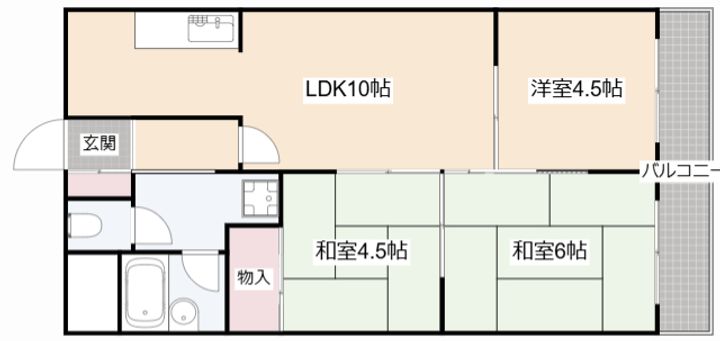 大阪府高槻市如是町(マンション)の賃貸物件の間取り