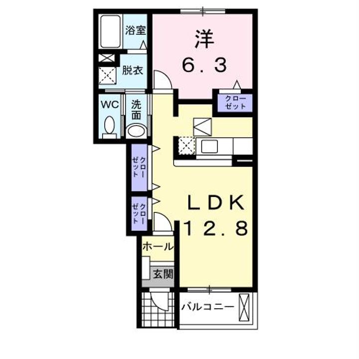 山口県岩国市通津(アパート)の賃貸物件の間取り
