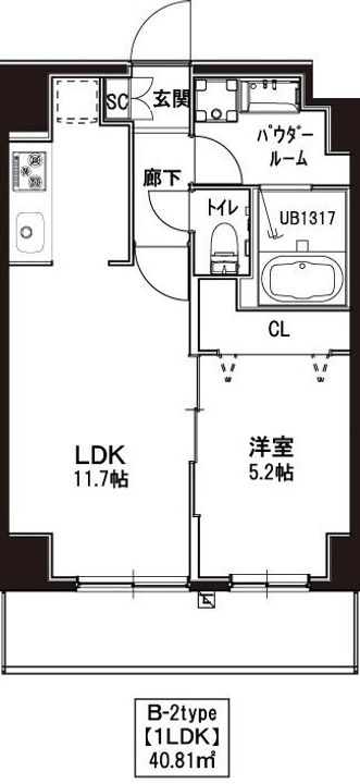 東京都大田区西蒲田5(マンション)の賃貸物件の間取り