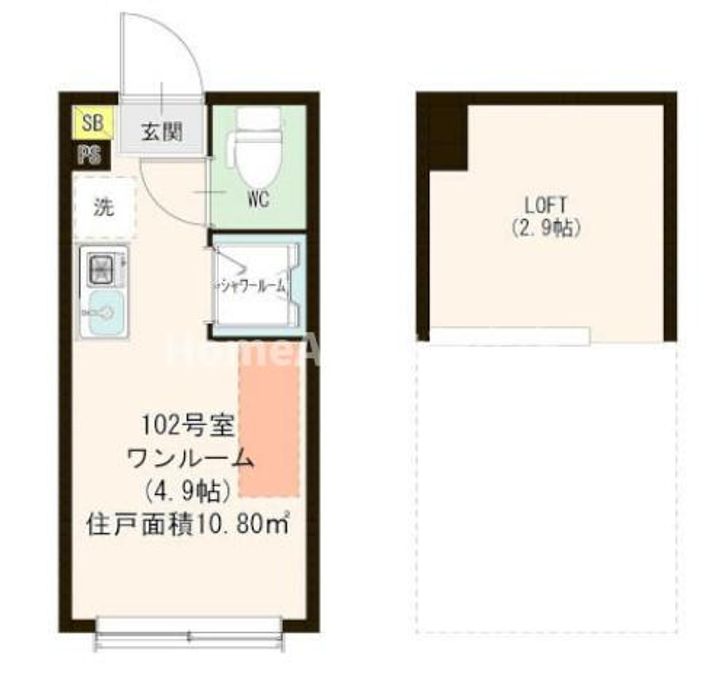 東京都板橋区仲宿(アパート)の賃貸物件の間取り