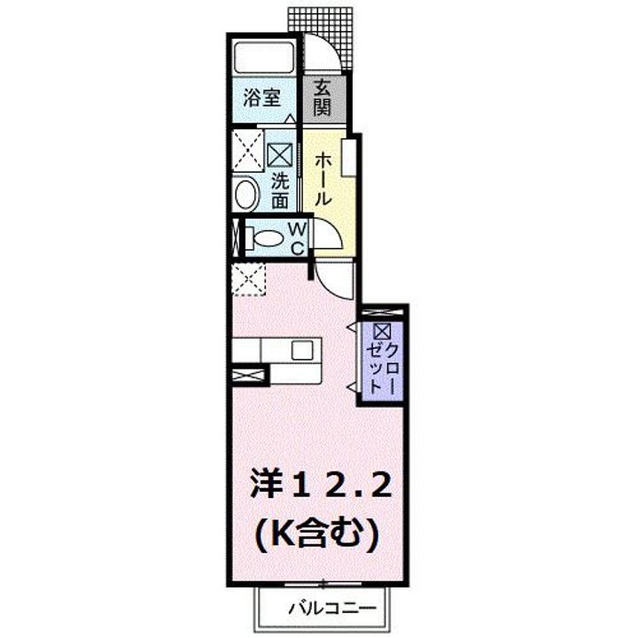 広島県福山市本庄町中1(アパート)の賃貸物件の間取り