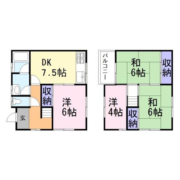 竹田メゾネットの間取り